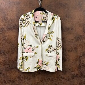 Philosophy Women's Small‎ Knit Cream Floral Blazer Anthropologie Travel